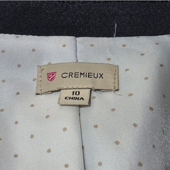 Cremieux navy blue cotton blend double breasted suit jacket blazer - 10 - career - Picture 4 of 6